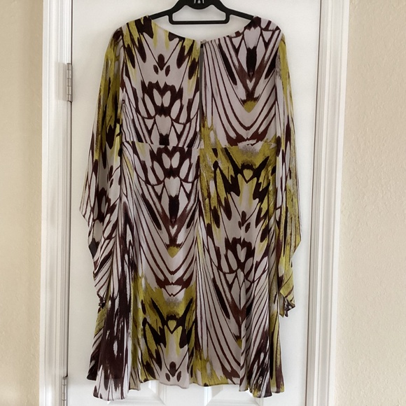 Anthropologie Leifsdottir Sarita Silk Swing Dress Bell Sleeves Abstract Print - Picture 8 of 13